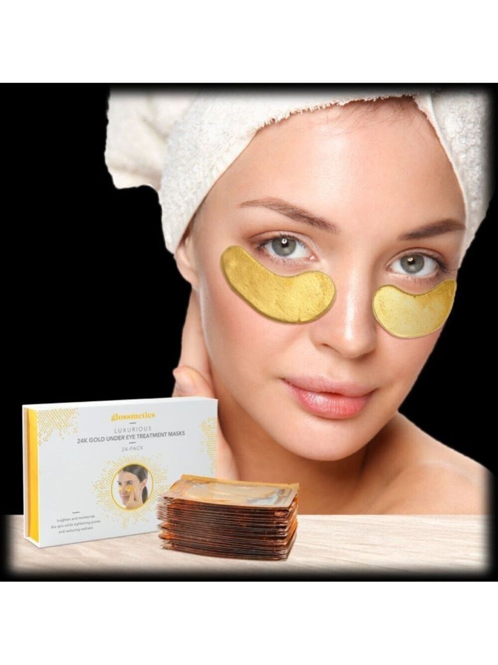 24K Gold Under Eye Collagen Treatment Masks 24 Pack
